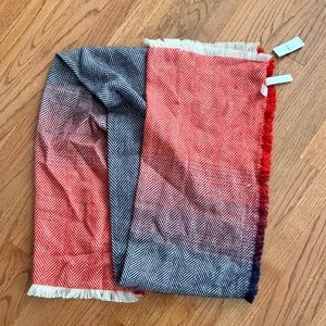 LOFT - Red/Blue/White Chevron Scarf